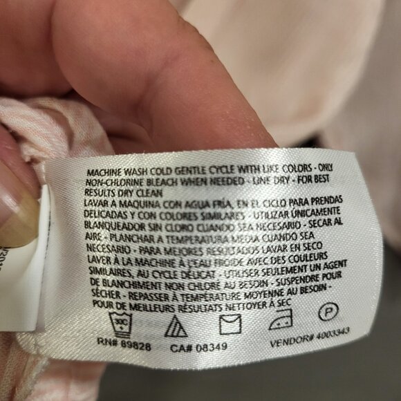 Nine West Button Top Women's Size XL Stripe Scoop‎ Neck Hi Low Hem Office Casual - Picture 5 of 7